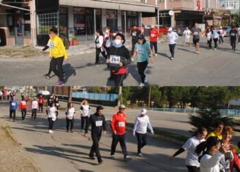 3 kilometrelik halk koşusunda atletlere taş çıkarttılar!